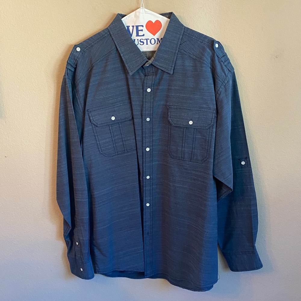 Gray Free Planet Button Down Shirt Size 2X
